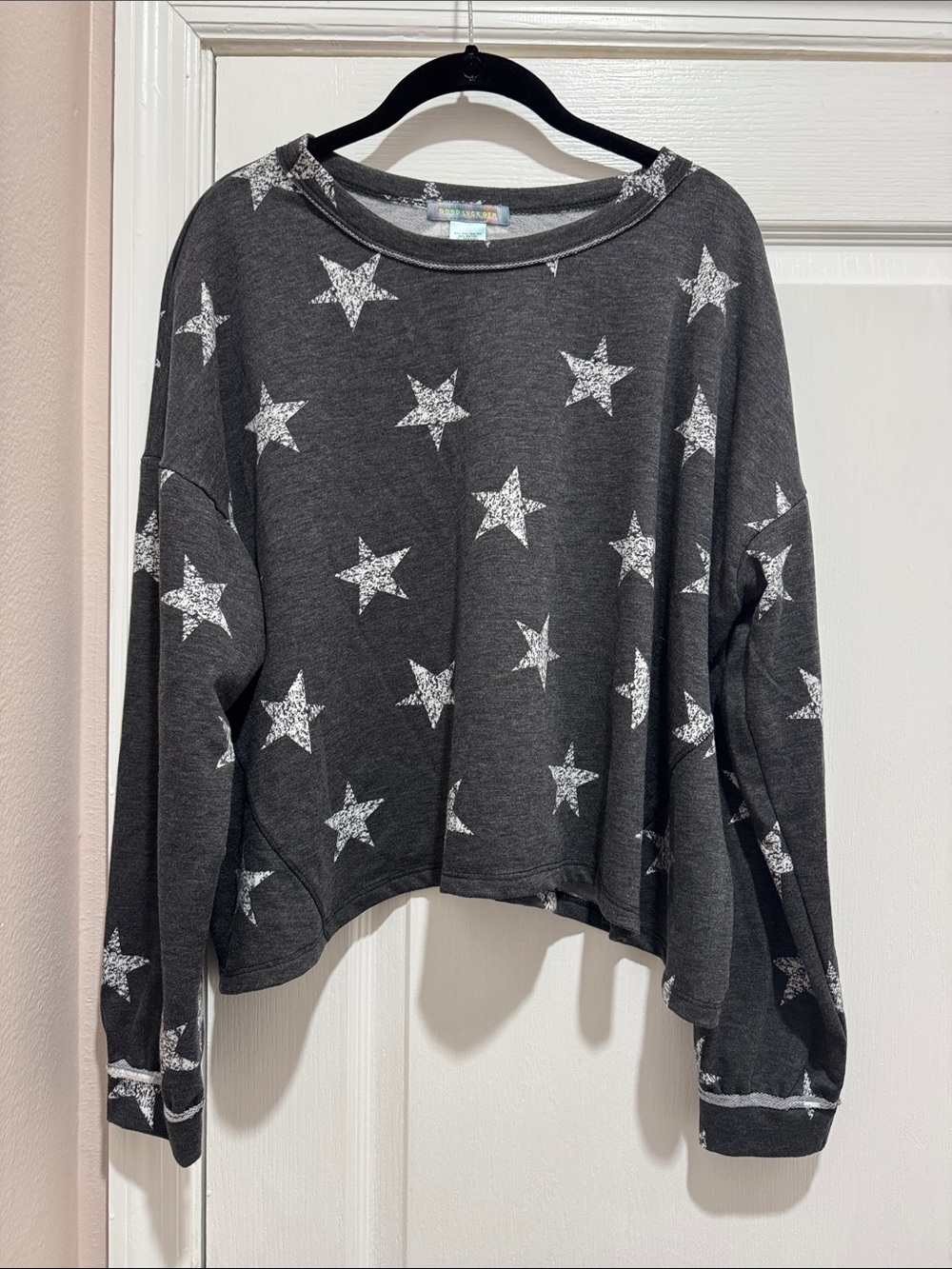 Good Luck Gem Charcoal Boxy Sweatshirt